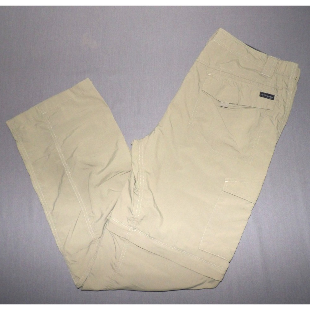 Columbia OMNI-SHADE Convertible 100% Nylon Khaki Hiking Pants Men's 36 X 34